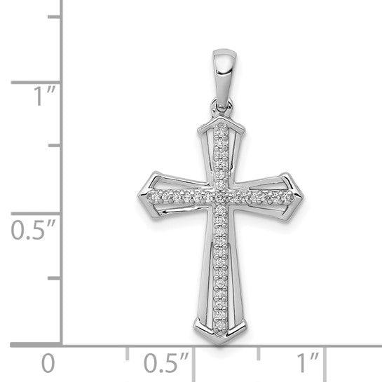 14kt White Gold 1/8ct. Diamond Passion Cross Pendant