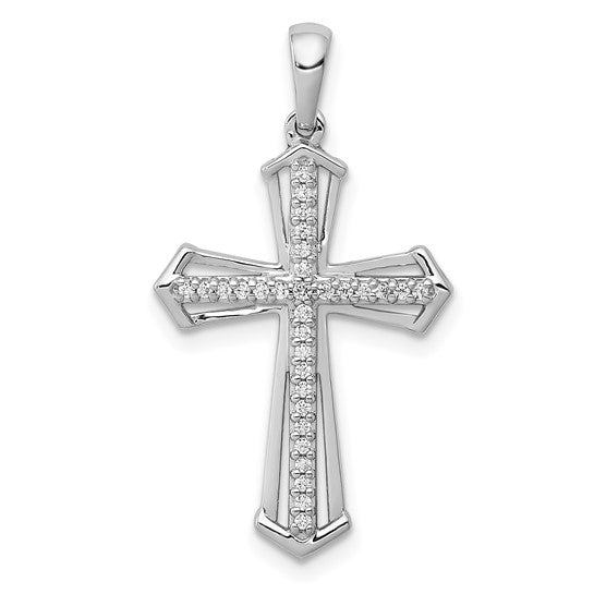 14kt White Gold 1/8ct. Diamond Passion Cross Pendant