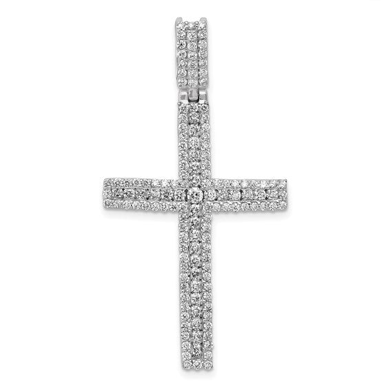 14kt White Gold 1 1/10ct. Diamond Latin Cross Pendant