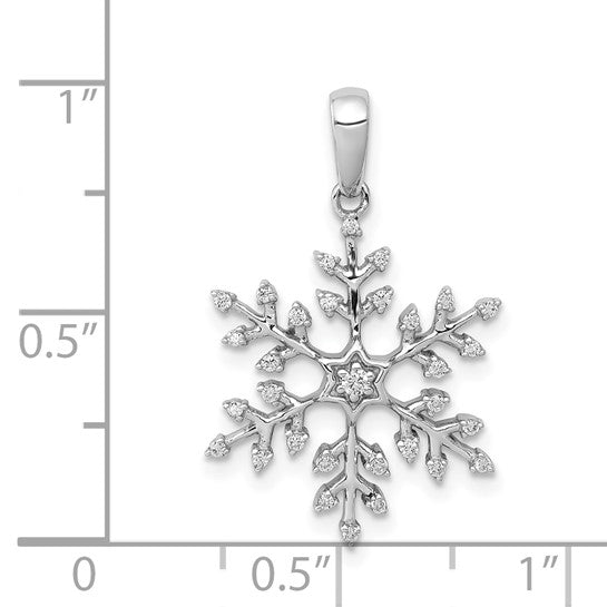 14kt White Gold 1/6ct. Diamond Snowflake Pendant