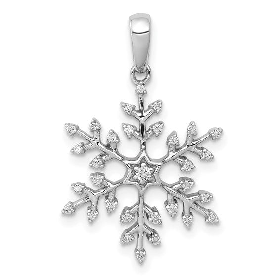 14kt White Gold 1/6ct. Diamond Snowflake Pendant