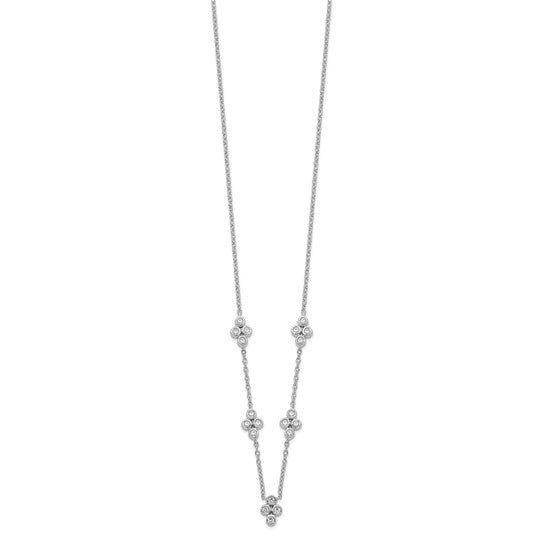 14kt White Gold 5-station Diamond 18in Necklace