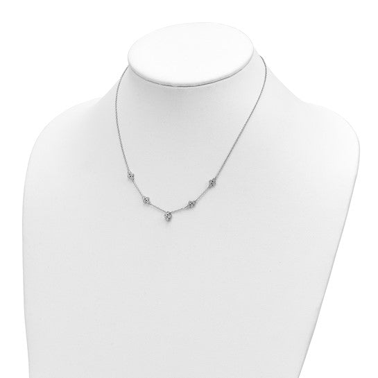14kt White Gold 5-station Diamond 18in Necklace