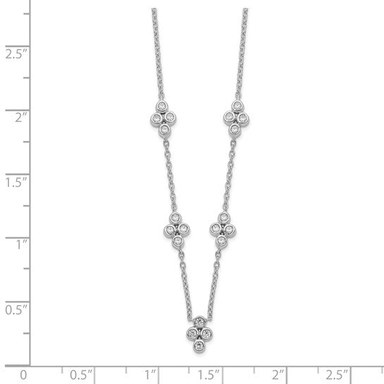 14kt White Gold 5-station Diamond 18in Necklace