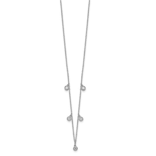 14kt White Gold 5-station Diamond 18in Necklace