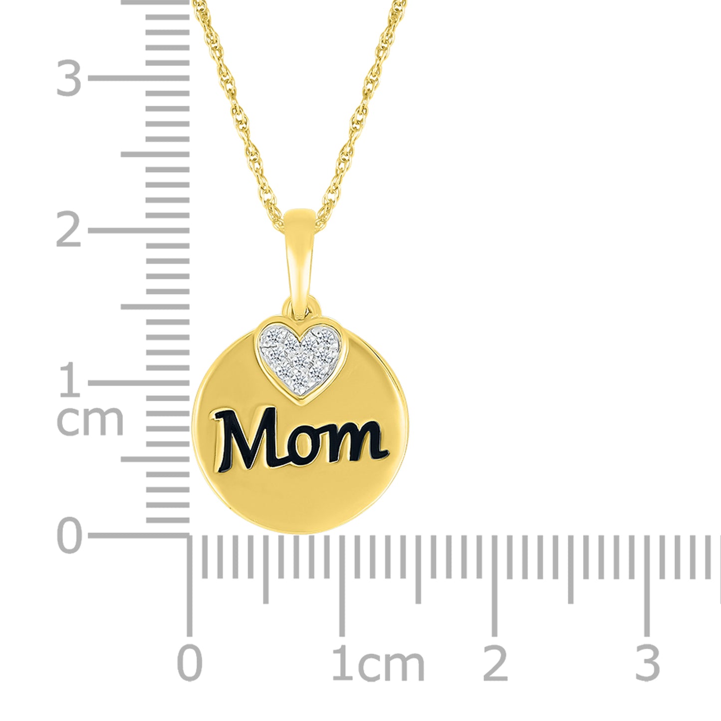 10k Yellow Gold 0.06 CTW Mom Diamond Pendant with 10k Chain