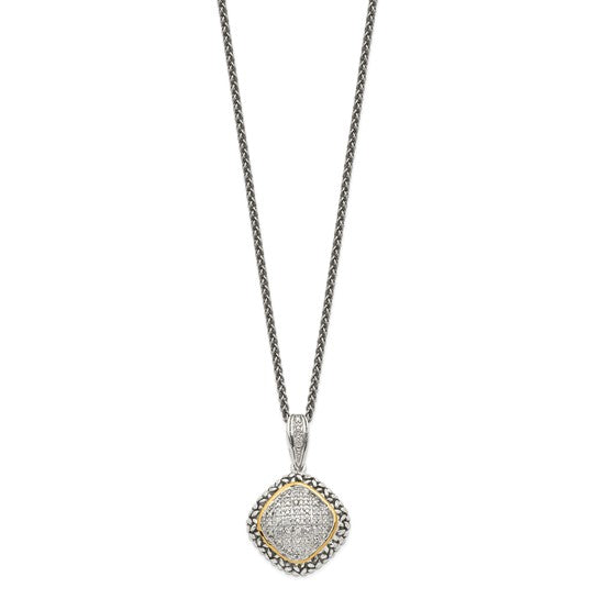 14kt White Gold Shey Couture Sterling Silver with Accent 18 Inch Antiqued Diamond Necklace