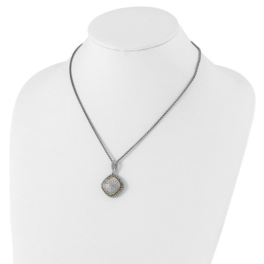14kt White Gold Shey Couture Sterling Silver with Accent 18 Inch Antiqued Diamond Necklace
