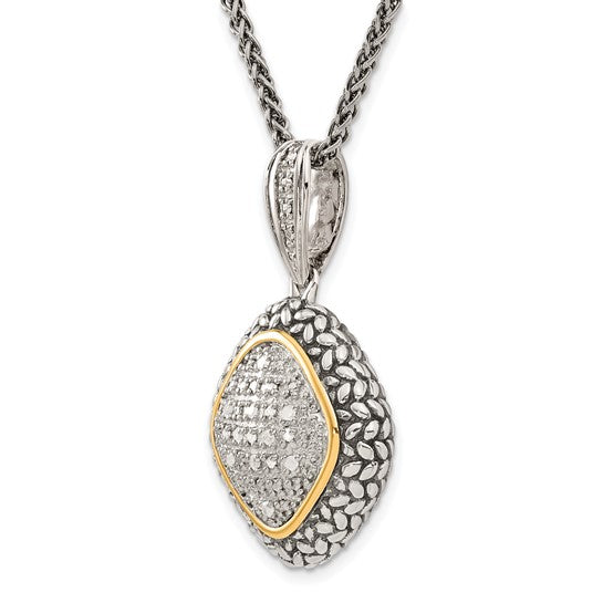 14kt White Gold Shey Couture Sterling Silver with Accent 18 Inch Antiqued Diamond Necklace