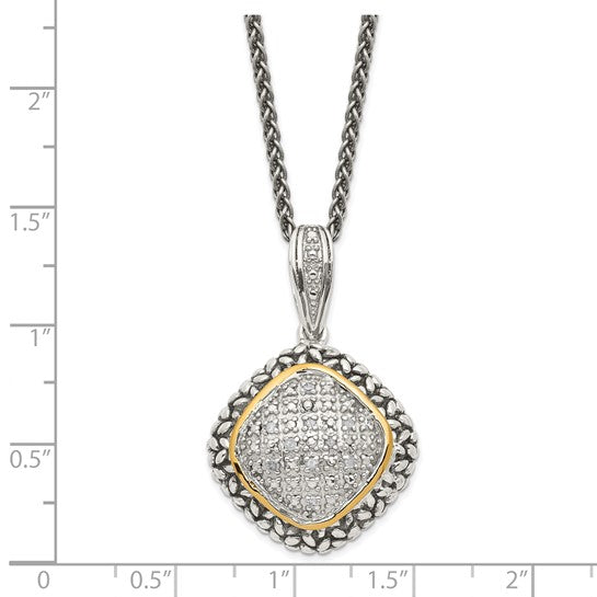 14kt White Gold Shey Couture Sterling Silver with Accent 18 Inch Antiqued Diamond Necklace
