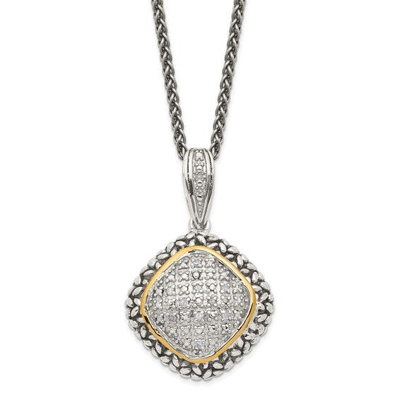 14kt White Gold Shey Couture Sterling Silver with Accent 18 Inch Antiqued Diamond Necklace