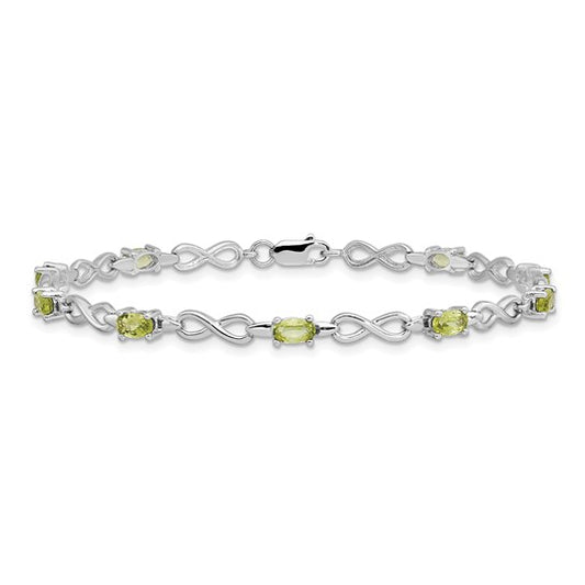 925 silver peridot bracelet