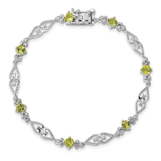 925 CZ Peridot tennis bracelet