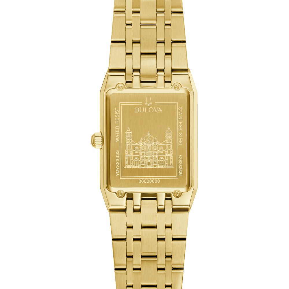 Bulova 97D130 Men’s Diamond Watch – Gold-Tone Stainless Steel with Black Dial