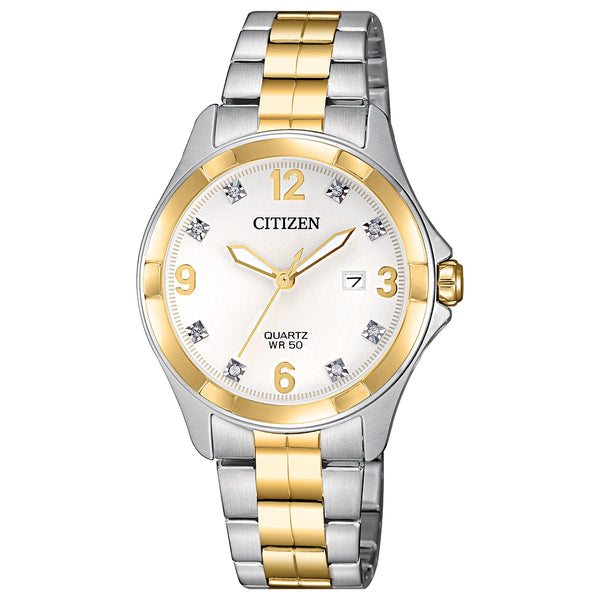 Citizen Women's Crystal Two Tone Stainless Steel Watch