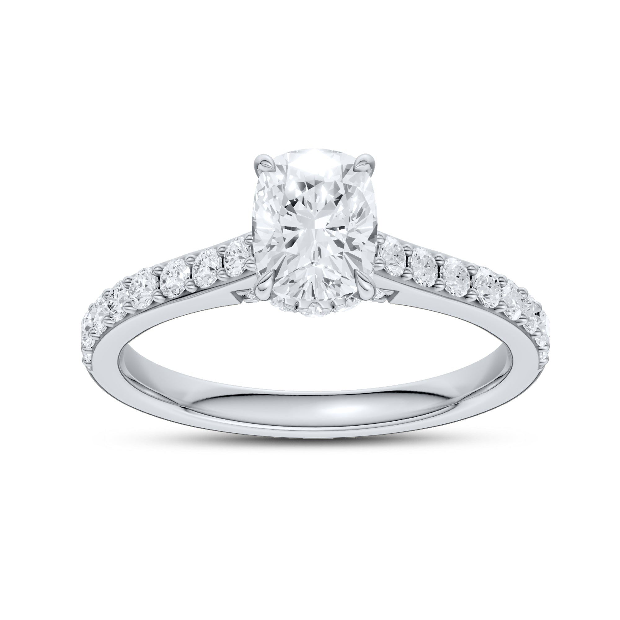 14kt White Gold 1.50 CTW Lab Diamond Oval Shape Solitaire Ring