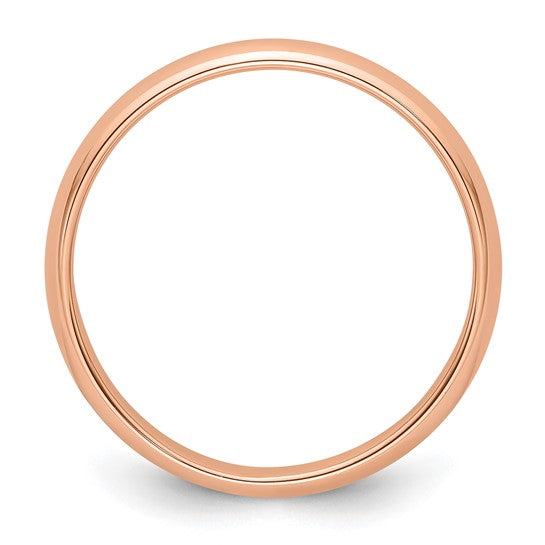 14kt Rose Gold 4mm Half Round Wedding Band Size 13.5