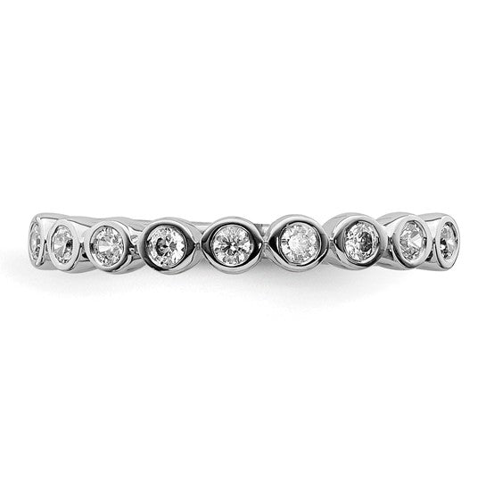 14kt White Gold 9-stone Bezel-set Diamond Band