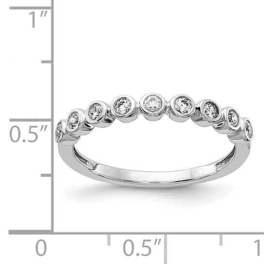 14kt White Gold 9-stone Bezel-set Diamond Band