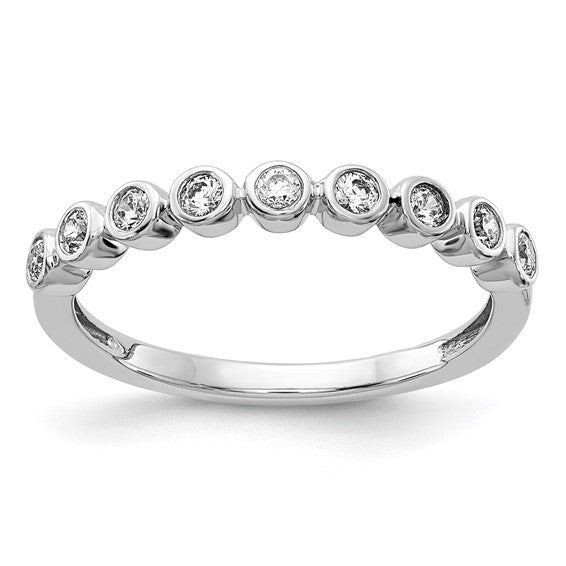 14kt White Gold 9-stone Bezel-set Diamond Band