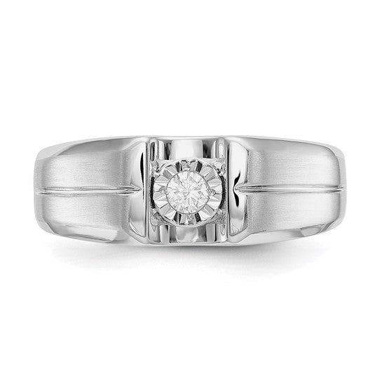 14kt White Gold Diamond Mens Ring