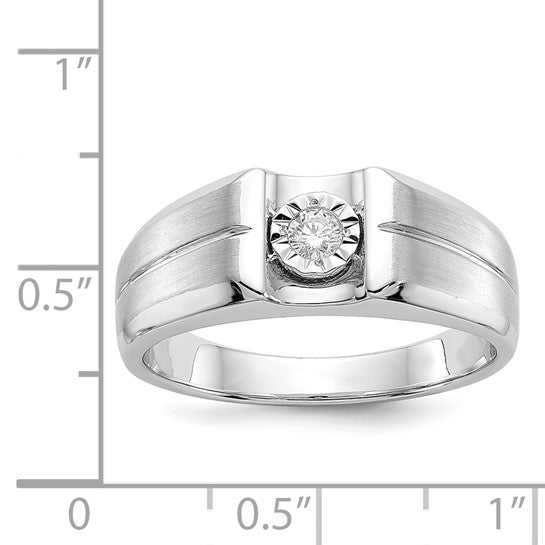 14kt White Gold Diamond Mens Ring