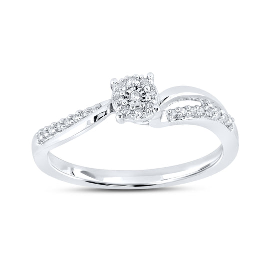 14kt White Gold 0.10 CTW Natural Diamond Promise Ring