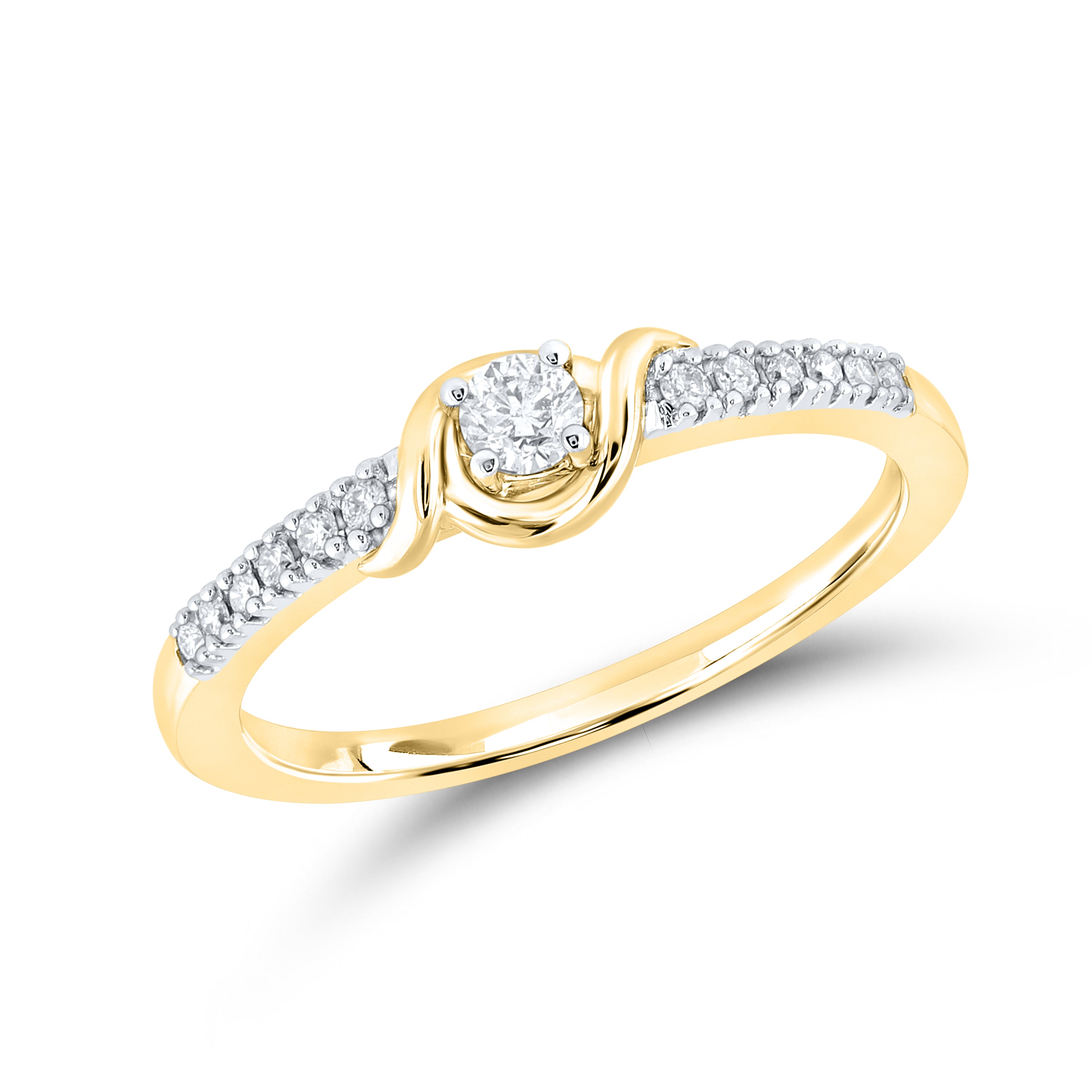 14kt Yellow Gold 0.20 CTW Natural Diamond Promise Ring