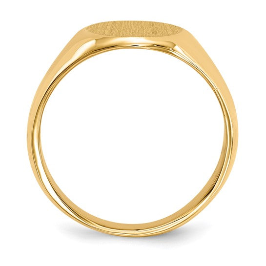 14kt Yellow Gold 11.0x15.0mm Closed Back Mens Signet Ring