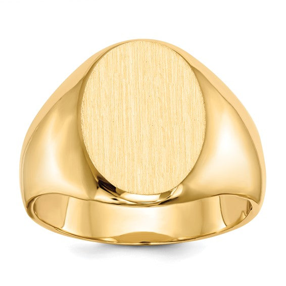 14kt Yellow Gold 11.5x16.0mm Closed Back Mens Signet Ring