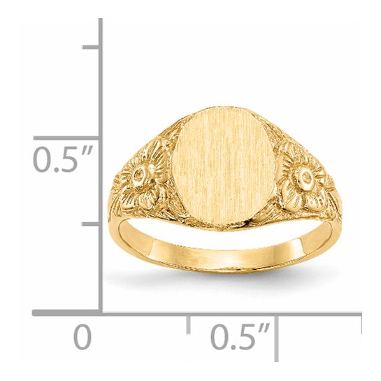14kt Yellow Gold 8.0x10.0mm Closed Back Signet Ring
