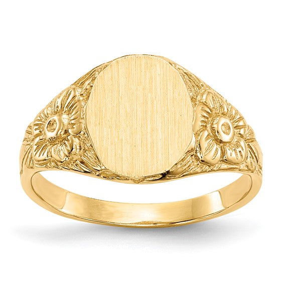 14kt Yellow Gold 8.0x10.0mm Closed Back Signet Ring