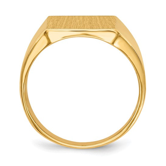 14kt Yellow Gold 13.5x15.0mm Closed Back Mens Signet Ring