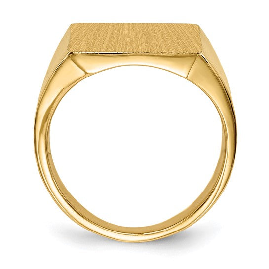 14kt Yellow Gold 15.0x17.0.0mm Closed Back Mens Signet Ring
