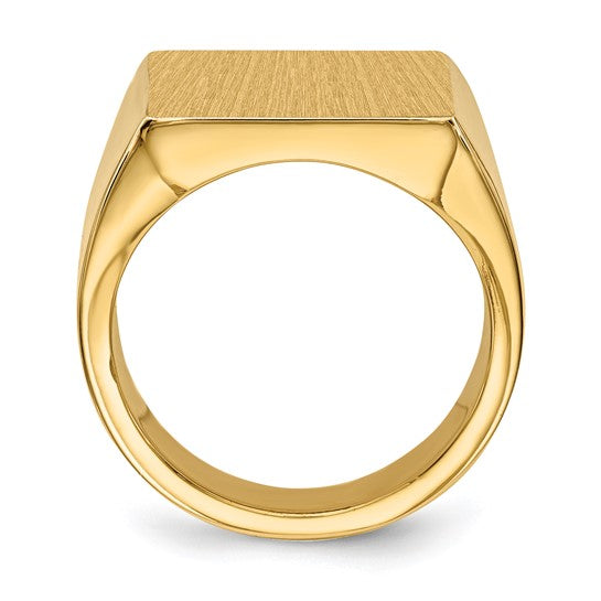 14kt Yellow Gold 16.5x17.5mm Closed Back Mens Signet Ring