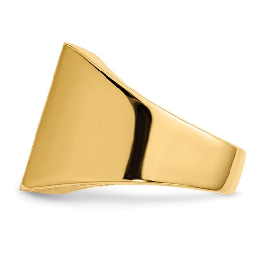 14kt Yellow Gold 16.5x17.5mm Closed Back Mens Signet Ring