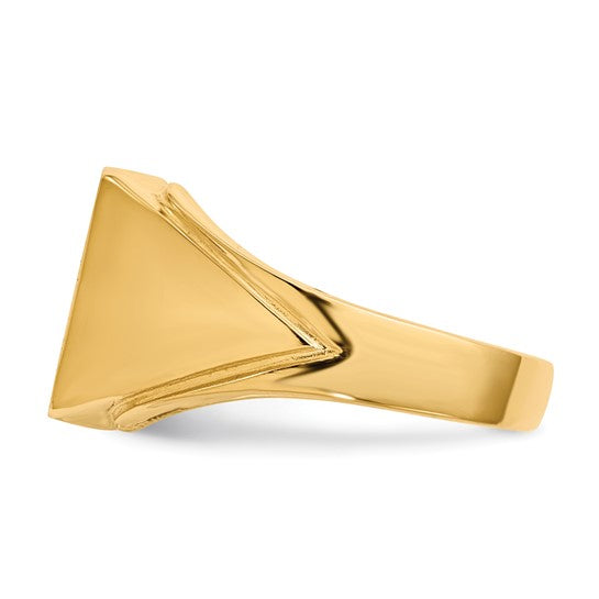 14kt Yellow Gold 12.0x12.0mm Open Back Mens Signet Ring