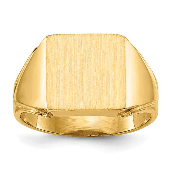 14kt Yellow Gold 12.0x12.0mm Open Back Mens Signet Ring