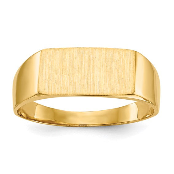 14kt Yellow Gold 12.5x6.5mm Closed Back Signet Ring
