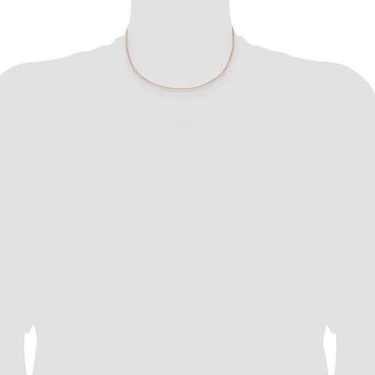 14kt Rose Gold 16 inch 1mm Solid Polished Spiga with Lobster Clasp Chain