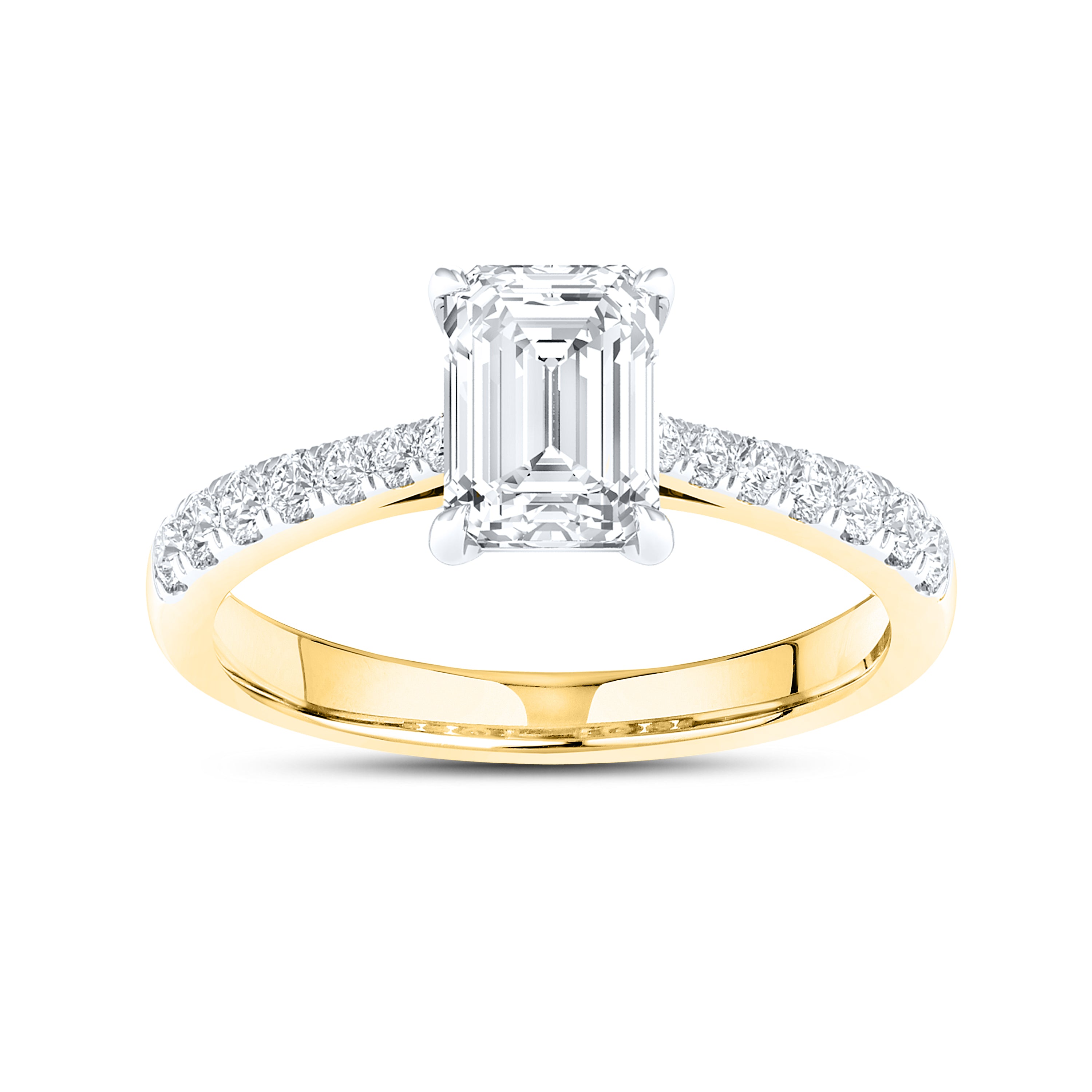 14kt Yellow Gold 1.25 CTW Lab Diamond Emerald Shape Solitaire Ring