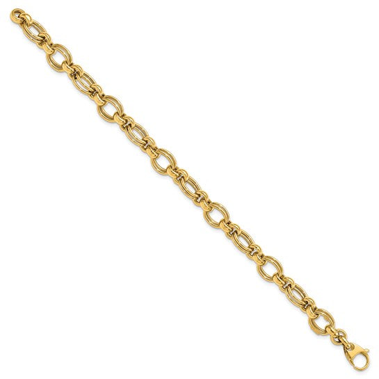 14kt Yellow Gold Polished Fancy Link Bracelet