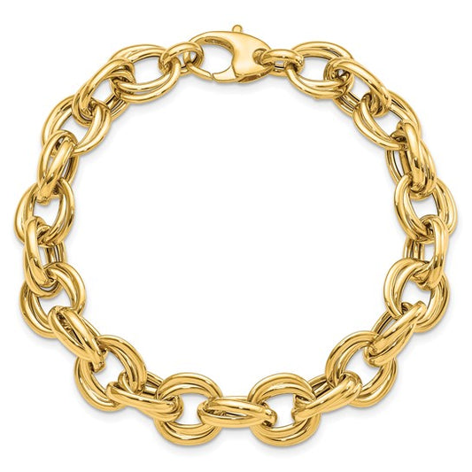 14KT Yellow Gold Polished Fancy Link Bracelet