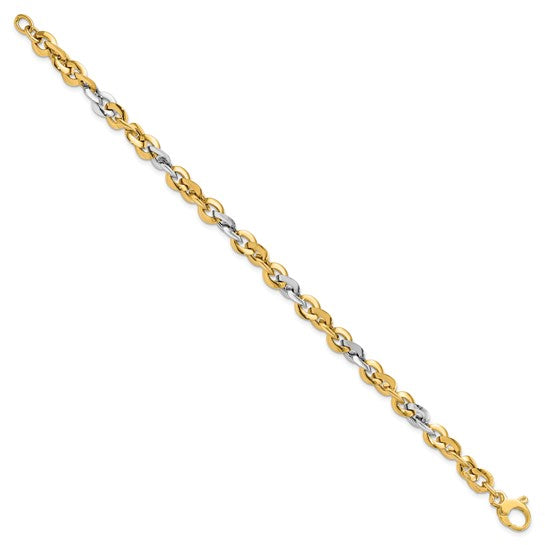14kt Two-Tone Polished Bracelet