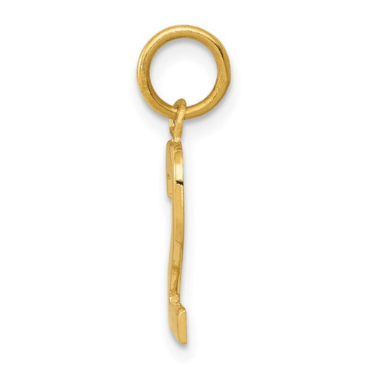 14kt Yellow Gold Small Polished Number 2 Charm