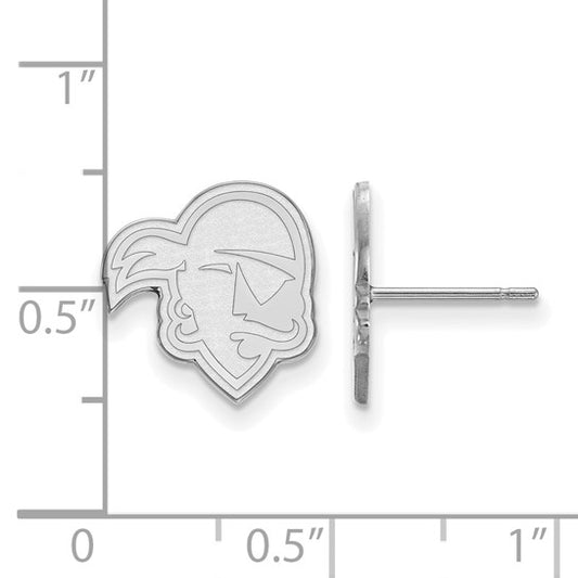 10kt White Gold LogoArt Seton Hall University Pirate Small Post Earrings