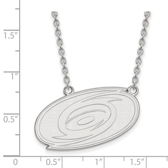 14kt White Gold NHL LogoArt Carolina Hurricanes Large Pendant 18 inch Necklace