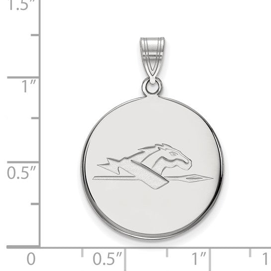 10kt White Gold LogoArt Longwood University Horse Large Disc Pendant