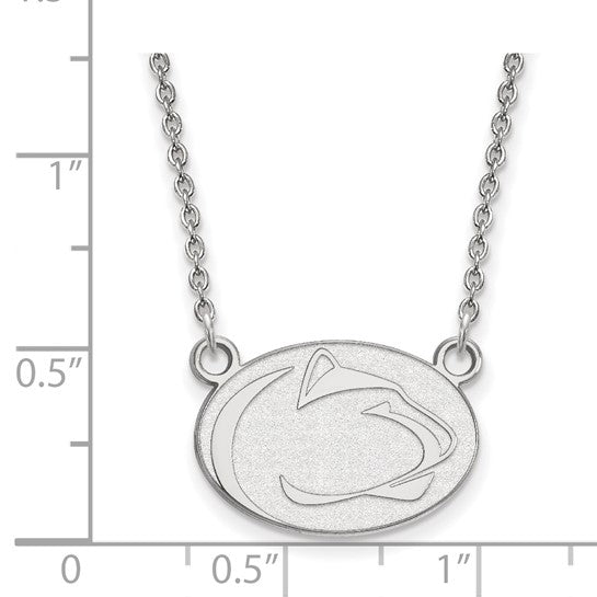 10kt White Gold LogoArt Penn State University Lion Small Pendant 18 inch Necklace