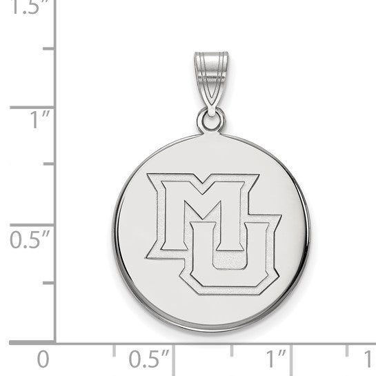 14kt White Gold LogoArt Marquette University M-U Large Disc Pendant